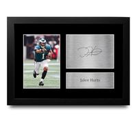 HWC Trading Jalen Hurts Philadelphia Eagles Gifts Printed Signed Autograph Picture for American Rules Football Memorabilia Fans - A4 Framed