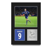 HWC Trading Jamie Vardy Leicester City Gifts Printed Signed Autograph Picture for Football Fans and Supporters - A4 Portrait