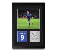 HWC Trading Jamie Vardy Leicester City Gifts Printed Signed Autograph Picture for Football Fans and Supporters - A4 Portrait Framed