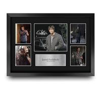 HWC Trading Jared Padalecki Supernatural Gifts Printed Signed Autograph Presentation Photo Montage Display for TV Show Fans - A3 Framed