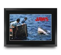 HWC Trading Jaws Scene 1 Shaw & Dreyfuss Gifts Printed Signed Autograph Picture for Movie Memorabilia Fans - A3 Framed