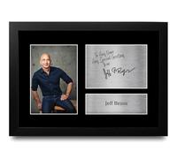 HWC Trading Jeff Bezos Personalised Gift - Signed Autograph Picture, Framed A4 Celebrity Memorabilia with Custom Name Message for Birthday Christmas Wedding