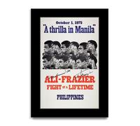 HWC Trading Joe Frazier vs Muhammad Ali II Gifts Printed Signed Autograph Poster for Boxer Memorabilia Fans (ID-003313) - A4 Print Only