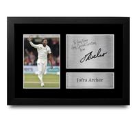 HWC Trading Jofra Archer England Personalised Gift - Signed Autograph Picture, Framed A4 Football Memorabilia with Custom Name Message for Birthday Christmas Wedding