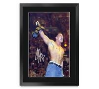 HWC Trading John Cena Gifts Printed Signed Autograph Picture for WWE & WWF Memorabilia Fans - A3 Framed (ID-006190)