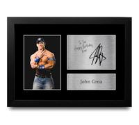 HWC Trading John Cena WWE Personalised Gift - Signed Autograph Picture, Framed A4 Wrestling Memorabilia with Custom Name Message for Birthday Christmas Wedding