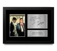 HWC Trading John Travolta & Samuel L Jackson Personalised Gift - Signed Autograph Picture, Framed A4 Film Memorabilia with Custom Name Message for Birthday Christmas Wedding