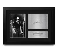 HWC Trading John Wayne The Man Who Shot Liberty Valance Tom Doniphon Gifts Printed Signed Autograph Picture for Movie Memorabilia Fans - A4 Framed