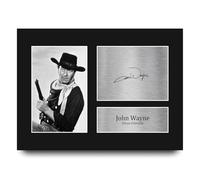 HWC Trading John Wayne The Searchers Ethan Edwards Gifts Printed Signed Autograph Picture for Movie Memorabilia Fans - A4