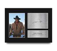 HWC Trading John Wayne True Grit Reuben J. Rooster Cogburn Gifts Printed Signed Autograph Picture for Movie Memorabilia Fans - A4