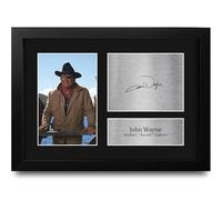 HWC Trading John Wayne True Grit Reuben J. Rooster Cogburn Gifts Printed Signed Autograph Picture for Movie Memorabilia Fans - A4 Framed