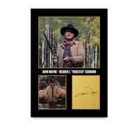 HWC Trading John Wayne True Grit Reuben J. 'Rooster' Cogburn Gifts Printed Signed Autograph Picture for Movie Memorabilia Fans - A4 Print Only (ID-005981)