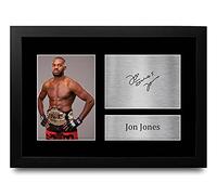 HWC Trading Jon Jones MMA Gifts Printed Signed Autograph Picture for UFC Memorabilia Fans - A4 Framed