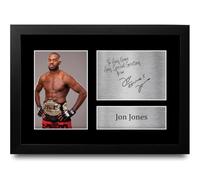 HWC Trading Jon Jones Personalised Gift - Signed Autograph Picture, Framed A4 UFC Memorabilia with Custom Name Message for Birthday Christmas Wedding