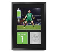 HWC Trading Jordan Pickford Everton Gifts Printed Signed Autograph Picture for Football Fans and Supporters - A3 Portrait Framed