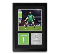 HWC Trading Jordan Pickford Everton Gifts Printed Signed Autograph Picture for Football Fans and Supporters - A4 Portrait Framed