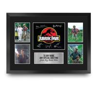 HWC Trading Jurassic Park 1 Personalised Gift - Signed Autograph Picture, Framed A3 Film Photo Display with Custom Name Message for Birthday Christmas Wedding