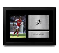 HWC Trading Jurrien Timber Arsenal Gifts Printed Signed Autograph Picture for Football Fans and Supporters - A4 Framed