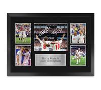 HWC Trading Kane & Bellingham England Gifts Printed Signed Autograph Picture for Football Fans and Supporters - A3 Framed (ID-012886)