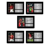 HWC Trading Keane, Schmeichel, Ferguson, Giggs & Scholes Gifts Printed Signed Autograph Picture for Football Fans and Supporters - A4