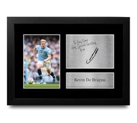 HWC Trading Kevin De Bruyne Personalised Gift - Signed Autograph Picture, Framed A4 Football Memorabilia with Custom Name Message for Birthday Christmas Wedding