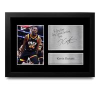 HWC Trading Kevin Durant Personalised Gift - Signed Autograph Picture, Framed A4 Basketball Memorabilia with Custom Name Message for Birthday Christmas Wedding