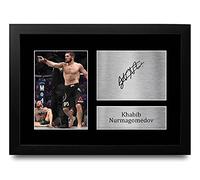 HWC Trading Khabib Nurmagomedov MMA Gifts Printed Signed Autograph Picture for UFC Memorabilia Fans - A4 Framed