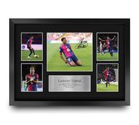 HWC Trading Lamine Yamal Barcelona Printed Memorabilia Signed Autograph Photograph Display for Football Fans and Supporters - A3 Framed
