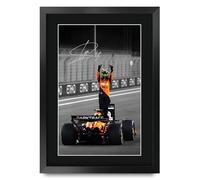 HWC Trading Lando Norris McLaren Scene 104 Gifts Printed Signed Autograph Picture for F1 Formula 1 Racing Fans - A3 Framed