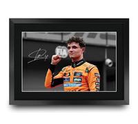 HWC Trading Lando Norris McLaren Scene 105 Gifts Printed Signed Autograph Picture for F1 Formula 1 Racing Fans - A3 Framed