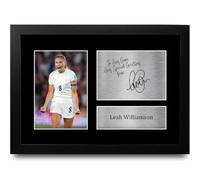 HWC Trading Leah Williamson England Personalised Gift - Signed Autograph Picture, Framed A4 Football Memorabilia with Custom Name Message for Birthday Christmas Wedding