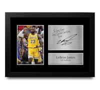 HWC Trading LeBron James Personalised Gift - Signed Autograph Picture, Framed A4 Basketball Memorabilia with Custom Name Message for Birthday Christmas Wedding