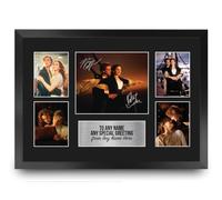HWC Trading Leonardo DiCaprio & Kate Winslet Titanic Rose & Jack Personalised Gift - Signed Autograph Picture, Framed A3 Film Photo Display with Custom Name Message for Birthday Christmas Wedding