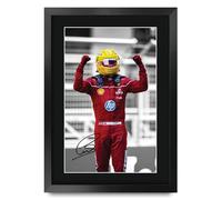 HWC Trading Lewis Hamilton Ferrari Gifts Printed Signed Autograph Picture for F1 Formula 1 Racing Fans (ID-000128) - A3 Framed
