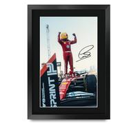HWC Trading Lewis Hamilton Ferrari Scene 129 Gifts Printed Signed Autograph Picture for F1 Formula 1 Racing Fans - A3 Framed