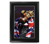 HWC Trading Lewis Hamilton Mercedes Gifts Printed Signed Autograph Picture for F1 Formula 1 Racing Fans (ID-000126) - A3 Framed