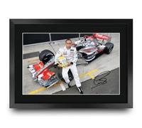 HWC Trading Lewis Hamilton Mercedes Scene 127 Gifts Printed Signed Autograph Picture for F1 Formula 1 Racing Fans - A3 Framed