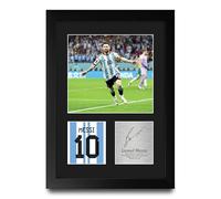 HWC Trading Lionel Messi Argentina Gifts Printed Signed Autograph Picture for Football Fans and Supporters - A4 Portrait Framed