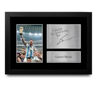 HWC Trading Lionel Messi Argentina Personalised Gift - Signed Autograph Picture, Framed A4 Football Memorabilia with Custom Name Message for Birthday Christmas Wedding