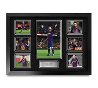 HWC Trading Lionel Messi Barcelona Printed Memorabilia Signed Autograph Photograph Display for Football Fans and Supporters - A2 Framed (ID-006534)
