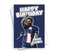 HWC Trading Lionel Messi Birthday Card, Football Fan Greeting Card | Blank Inside for Your Own Message, Matching Envelope, Printed in the UK, Gift for Him or Her