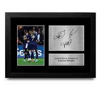 HWC Trading Lionel Messi, Neymar Jr & Kylian Mbappe Gifts Printed Signed Autograph Picture for Football Fans and Supporters - A4 Framed