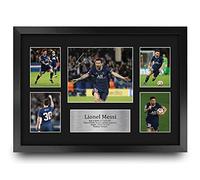 HWC Trading Lionel Messi Paris Blue and Reds Gifts Printed Signed Autograph Picture for Football Fans and Supporters - A3 Framed