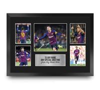 HWC Trading Lionel Messi Personalised Gift - Signed Autograph Picture, Framed A3 Film Photo Display with Custom Name Message for Birthday Christmas Wedding