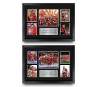 HWC Trading Liverpool 2020 & 2025 Champs Collection Premier League Season Printed Memorabilia Signed Autograph Photograph Display for Football Fans and Supporters - A3 Framed