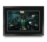 HWC Trading Loki Scene 2 Gifts Printed Signed Autograph Picture for TV Memorabilia Fans - A3 Framed