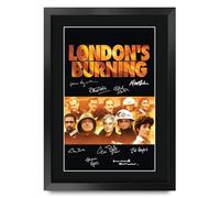 HWC Trading London's Burning (1986) Glen Murphy Gifts Printed Signed Autograph Poster for TV Memorabilia Fans - A3 Framed