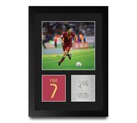 HWC Trading Luis Figo Portugal Gifts Printed Signed Autograph Picture for Football Fans and Supporters - A4 Portrait Framed