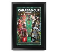 HWC Trading Magpies Programme Caraboa Cup Winners 2025 Printed Memorabilia Signed Autograph Poster for Football Fans and Supporters - A3 Framed