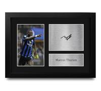HWC Trading Marcus Thuram Inter Milan Gifts Printed Signed Autograph Picture for Football Fans and Supporters - A4 Framed